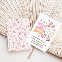 おかしいガチョウのピンクの女の子1歳の誕生日