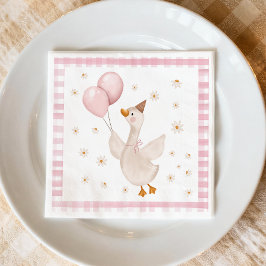 おかしいガチョウの春のパーティー 農場の1歳の誕生日 スタンダードカクテルナプキン