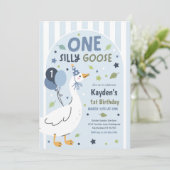 おかしいガチョウの1歳の誕生日パーティー 春の誕生日 招待状 (スタンド正面)