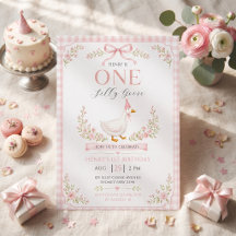 おかしいガチョウ ピンクの花 1歳の誕生日