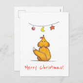 おかしいキツネ/ メリークリスマス シーズンポストカード (正面/裏面)