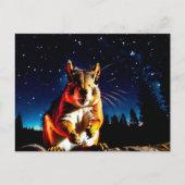 おかしいキャンプの森の鼠の動物クローズアップ夜 ポストカード (正面)