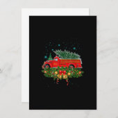 おかしいクリスマスイルミネーション ツリー サンタ みにくい消防車 招待状 (正面/裏面)