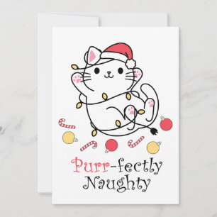 おかしいクリスマスサンタ猫 パーフェクトにいたずら シーズンカード