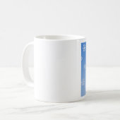 おかしいクリスマス猫黄色の雪の結晶 コーヒーマグカップ (正面左)