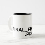 おかしいグラフィックデザイナーマグカップ Final Final V2 PDF ツートーンマグカップ (正面左)