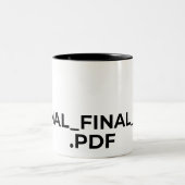 おかしいグラフィックデザイナーマグカップ Final Final V2 PDF ツートーンマグカップ (中央)