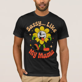 おかしいサシ― ママみたい レトロ漫画 黒Tシャツ Tシャツ