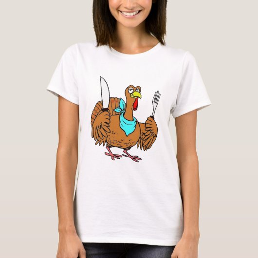 おかしいサンクスギビングのターキー Tシャツ (正面)