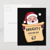 おかしいサンタのいたずらリストの子供たち - 67 シーズンポストカード (正面/裏面)