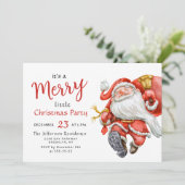 おかしいサンタクロース メリークリスマス 小さなパーティー 招待状 (スタンド正面)