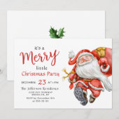 おかしいサンタクロース メリークリスマス 小さなパーティー 招待状 (正面/裏面)