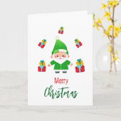 おかしいサンタ カード (黄色い花)