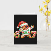 おかしいジンジャーブレッドシックスセブン 67 アイスクリームドリップクリスマス カード (黄色い花)