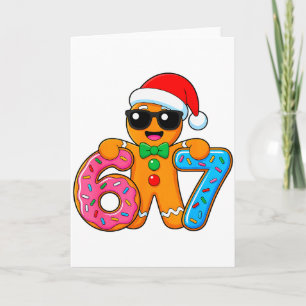 おかしいジンジャーブレッド6 7 67アイスクリームドリップクリスマス カード