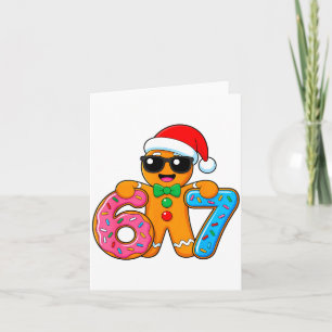 おかしいジンジャーブレッド6 7 67 アイスクリーム ドリップ クリスマス カード