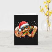 おかしいジンジャーブレッド6 7 67 アイスクリーム ドリップ クリスマス カード (黄色い花)