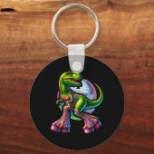 おかしいダンスをする恐竜 キーホルダー (正面)