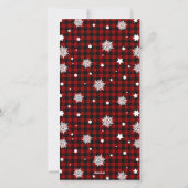 おかしいチェック柄のスノーフレーク オー ディア シーズンカード (裏面)