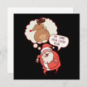 おかしいトナカイ サンタクロース クリスマス 新年 Xmas 招待状 (正面/裏面)