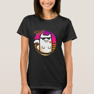 おかしいネコにしよう ネコのサングラスとリボン Tシャツ