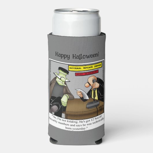 おかしいハロウィーンユーモアクーラーボックスギフト スリム缶クーラー (Seltzer正面)