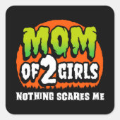 おかしいハロウィーン何も怖い私の母2女の子 スクエアシール (正面)