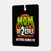 おかしいハロウィーン何も怖い私の母2女の子 メタルオーナメント (正面左)