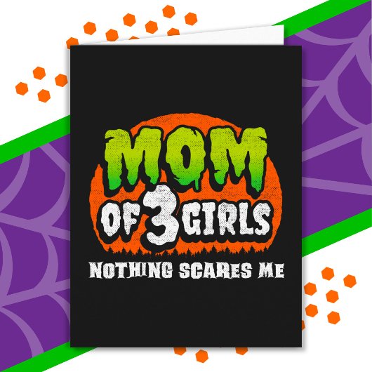 おかしいハロウィーン何も怖い私の母3女の子 カード