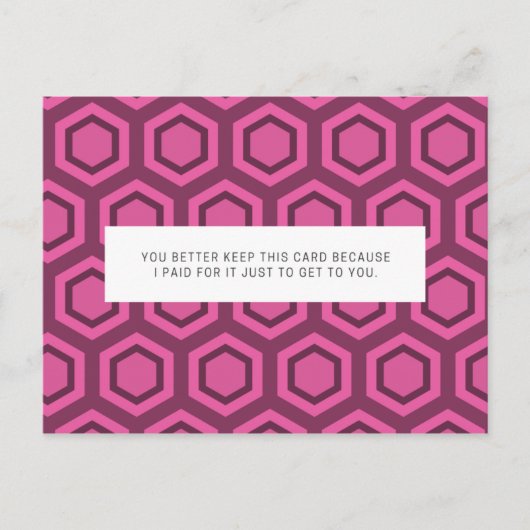 おかしいピンクとパープルのパターン ポストカード (正面)