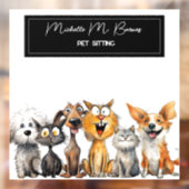 おかしいペットシッター ビジネス 現代の猫 犬 ウィンドウサイン (シート2)