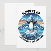 おかしいペンギン 抵抗運動 関税に抗議 招待状 (正面/裏面)