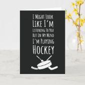 おかしいホッケー選手のカード　ハッピーなチーム　サンタクロース カード (黄色い花)