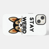 おかしいボストンテリアのキャラクターデザインの犬のグッズ iPhoneケース (裏面横)