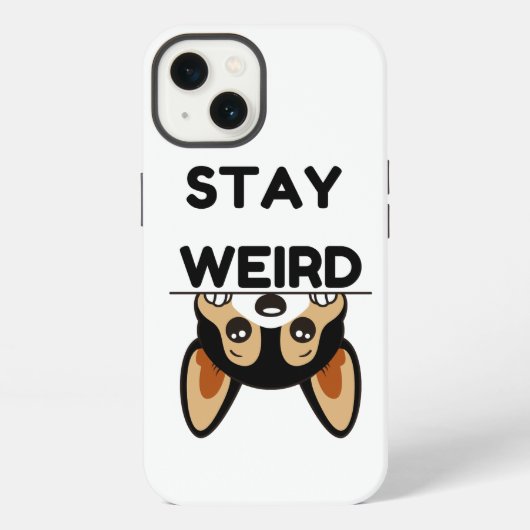 おかしいボストンテリアのキャラクターデザインの犬のグッズ iPhoneケース (裏面)