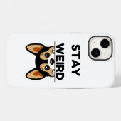 おかしいボストンテリアの漫画の犬がいる変なままにしてください Case-Mate iPhoneケース (裏面 (横))