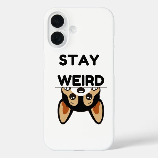 おかしいボストンテリアの漫画の犬が変なままにしておいて Case-Mate iPhoneケース (裏面)