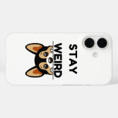 おかしいボストンテリアの漫画の犬が変なままにしておいて Case-Mate iPhoneケース (裏面 (横))