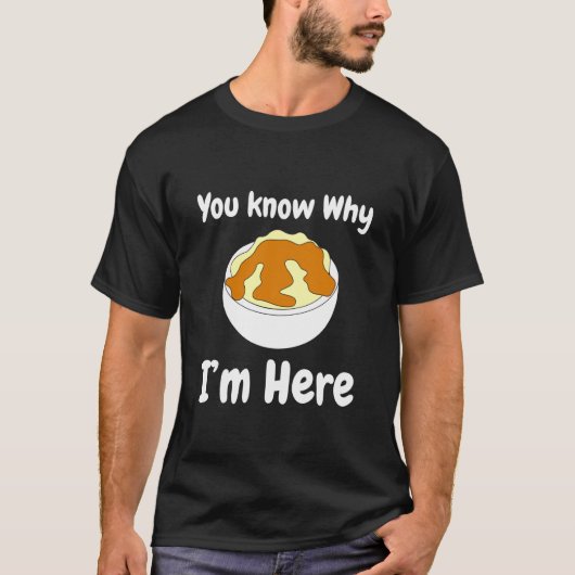 おかしいマッシュポテトのグレイビーソース 食べ物 感謝祭 Tシャツ (正面)