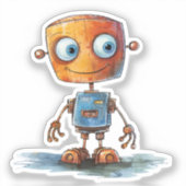 おかしいロボットのデザイン#4 ステッカー シール (正面)
