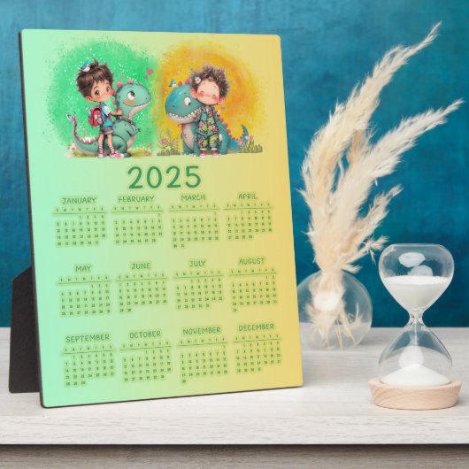 おかしい少年と恐竜の漫画 フォトプラーク (側面)