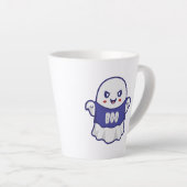 おかしい幽霊イラストデザイン カフェラテマグ (右アングル)