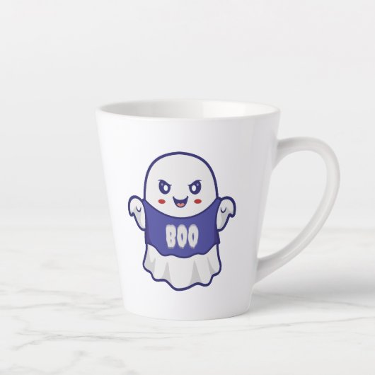 おかしい幽霊イラストデザイン カフェラテマグ (右)