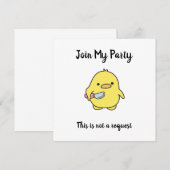 おかしい怒ったアヒルのパーティー 招待状 (正面/裏面)