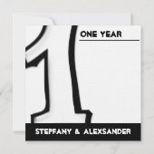 おかしい数字1 白い記念日の招待状 招待状 (裏面)