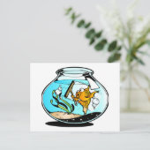 おかしい春の大掃除の魚 ポストカード (スタンド正面)