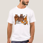 おかしい森林の動物 かわいい森の生き物 Tシャツ (正面)