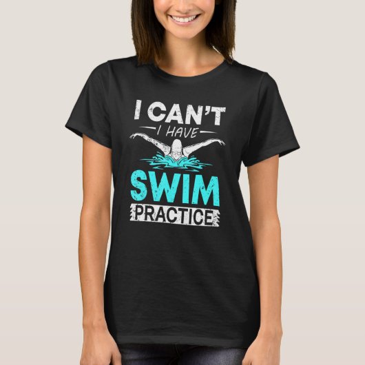 おかしい泳ぐ人泳ぐ練習できない Tシャツ (正面)