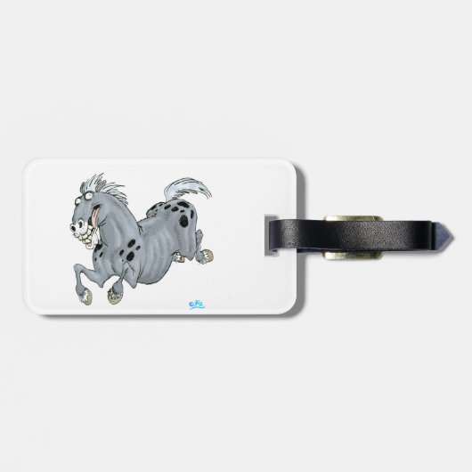 おかしい漫画の馬のスーツケースタグ ラゲッジタグ (裏面横)
