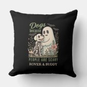おかしい犬と幽霊のハロウィン クッション (正面)